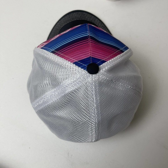 Troxel Trucker Hat Cap Aztec Print Black Pink Blue White Equestrian Horse Riding - Picture 8 of 12